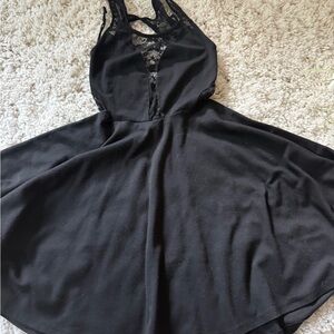 Deb Black Lace Evening v neck Dress